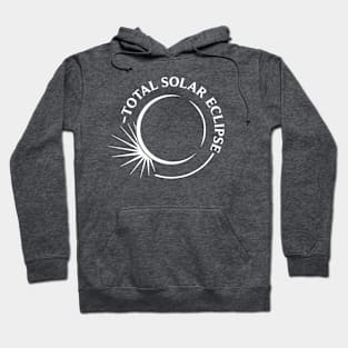 Total Solar Eclipse | Original Version 2 | White Print On Darks Hoodie